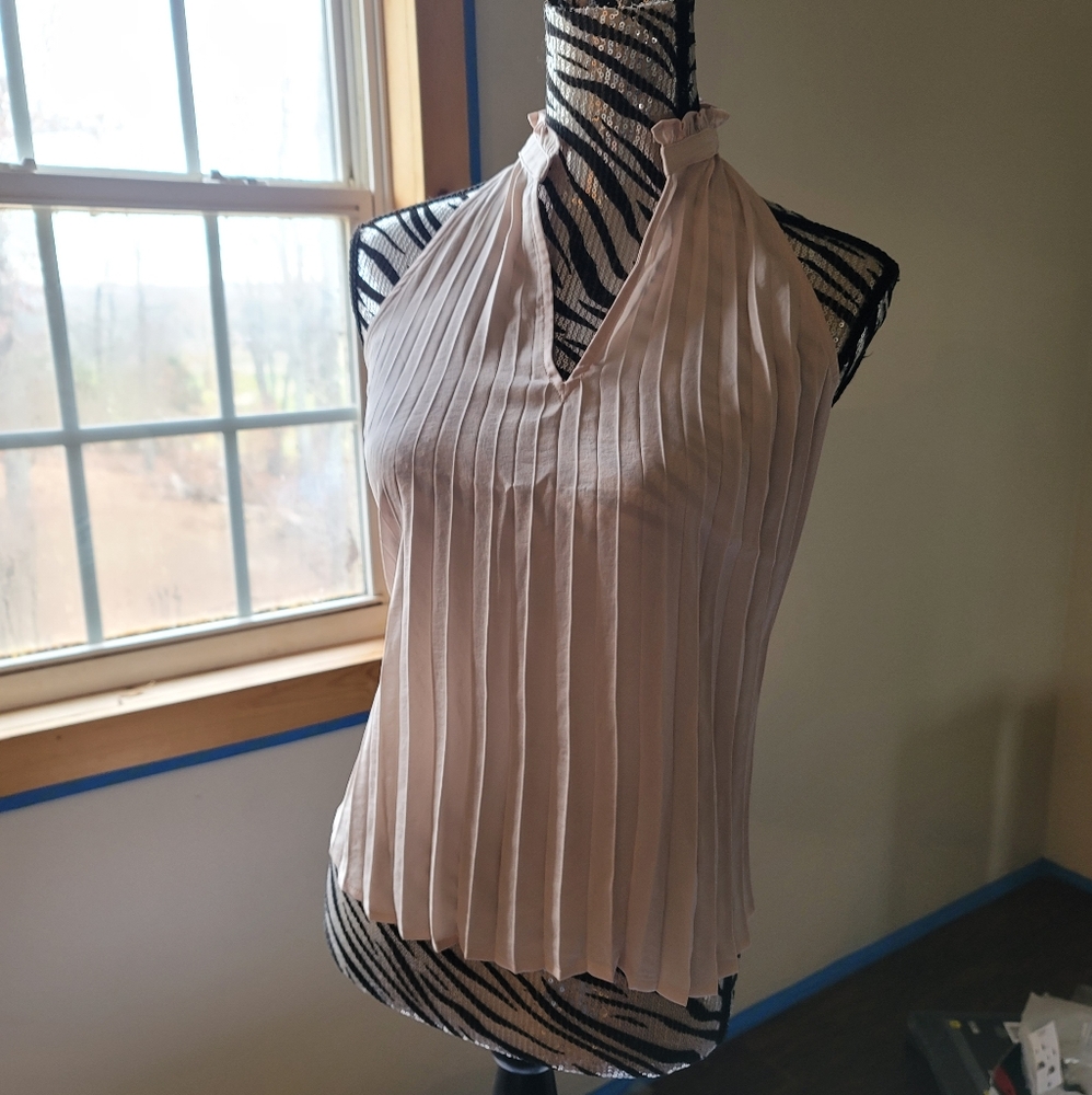 BRAND NEW Express XXS cream v-neck dress top